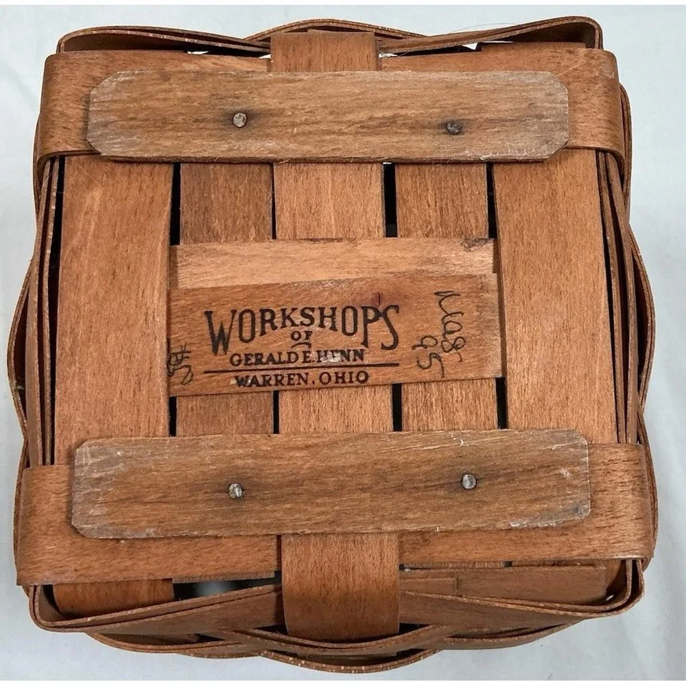 Workshops of Gerald E Henn Basket 1995 Workshops Warren Ohio Handwoven Wood 6